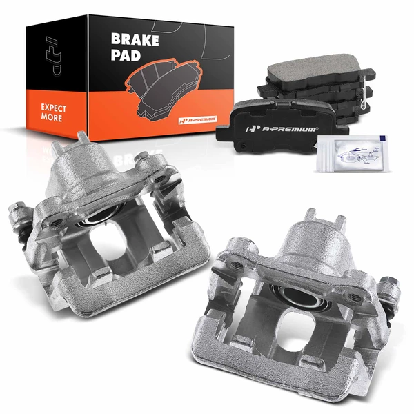 6-PC Brake Caliper + Brake Pad, Rear Driver & Passenger, 1-Piston, A-Premium APBC3726