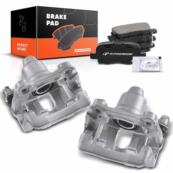 6-PC Brake Caliper + Brake Pad, Rear Driver & Passenger, 1-Piston, A-Premium APBC3727