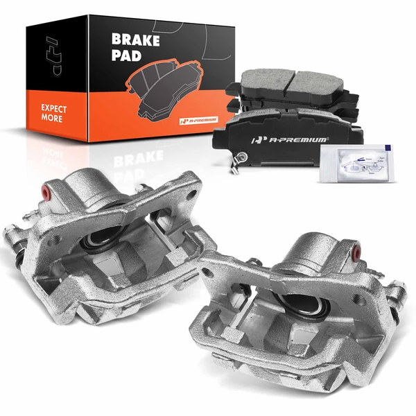 6-PC Brake Caliper + Brake Pad, Rear Driver & Passenger, 1-Piston, A-Premium APBC3732