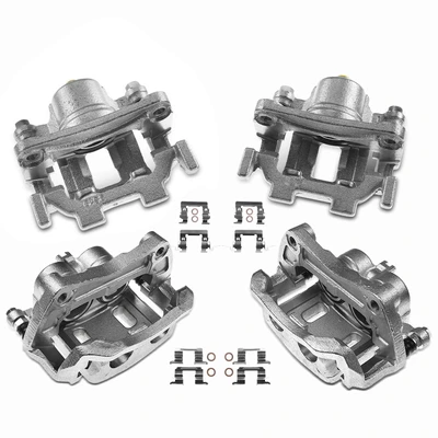 4 Pcs Front & Rear Brake Calipers with Bracket
