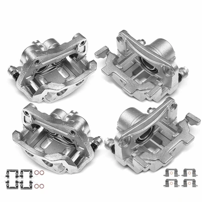 4 Pcs Front & Rear Brake Calipers with Bracket