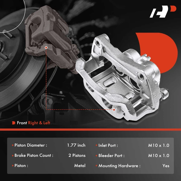 4-PC Brake Caliper, Front & Rear, 1-Piston, A-Premium APBC3730
