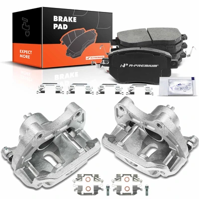 6 Pcs Front Brake Calipers & Ceramic Brake Pads
