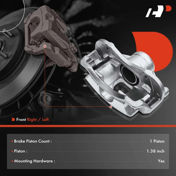 4-PC Brake Caliper, Front & Rear, 1-Piston, A-Premium APBC3913