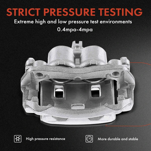 12-PC Brake Caliper + Brake Pad, Front & Rear, 2-Piston (Front); 1-Piston (Rear), A-Premium APBC3570