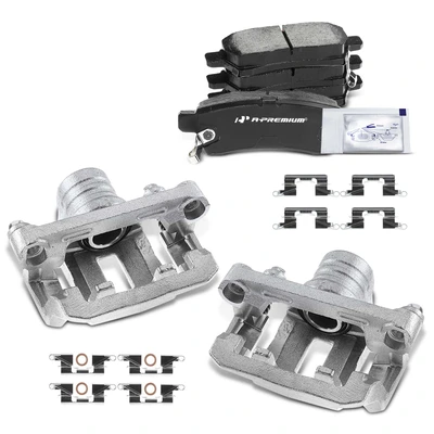 6 Pcs Rear Brake Calipers & Ceramic Brake Pads