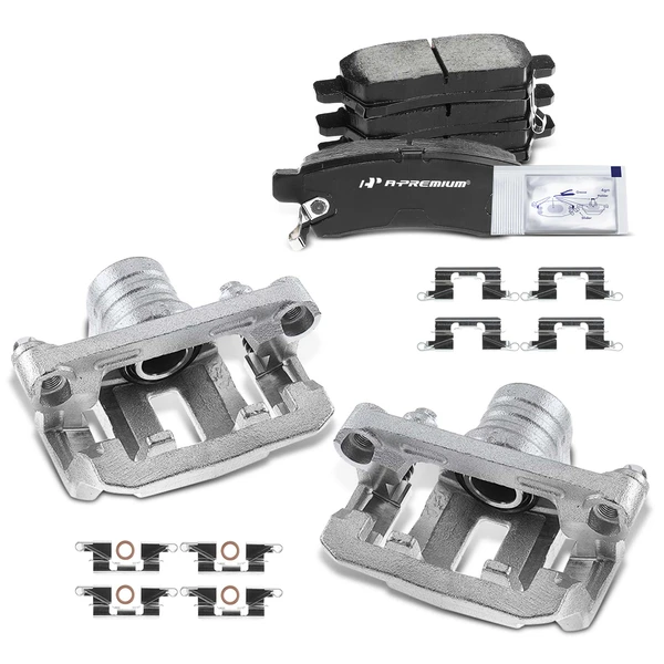 6-PC Brake Caliper + Brake Pad, Rear Driver & Passenger, 1-Piston, A-Premium APBC3737