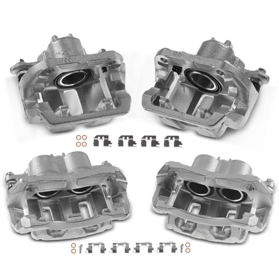 4 Pcs Front & Rear Brake Calipers with Bracket