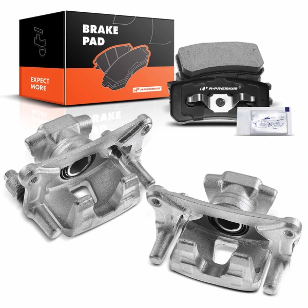 6-PC Brake Caliper + Brake Pad, Rear Driver & Passenger, 1-Piston, A-Premium APBC3734