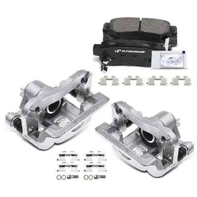 6 Pcs Rear Brake Calipers & Ceramic Brake Pads