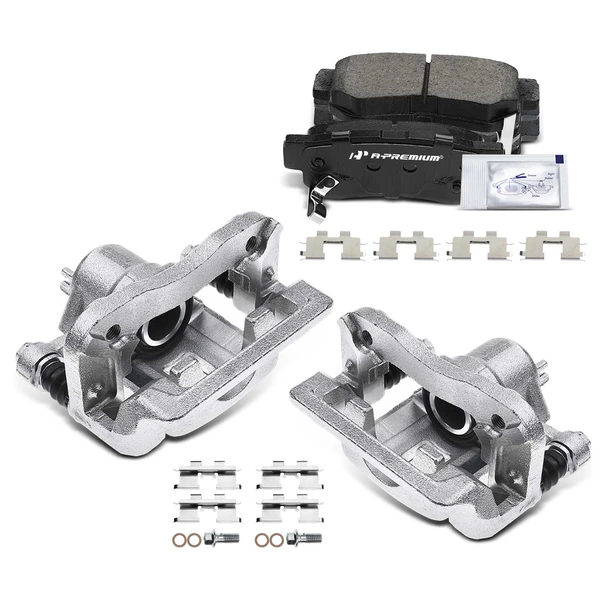 6-PC Brake Caliper + Brake Pad, Rear Driver & Passenger, 1-Piston, A-Premium APBC3738