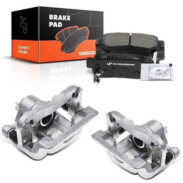 6-PC Brake Caliper + Brake Pad, Rear Driver & Passenger, 1-Piston, A-Premium APBC3738