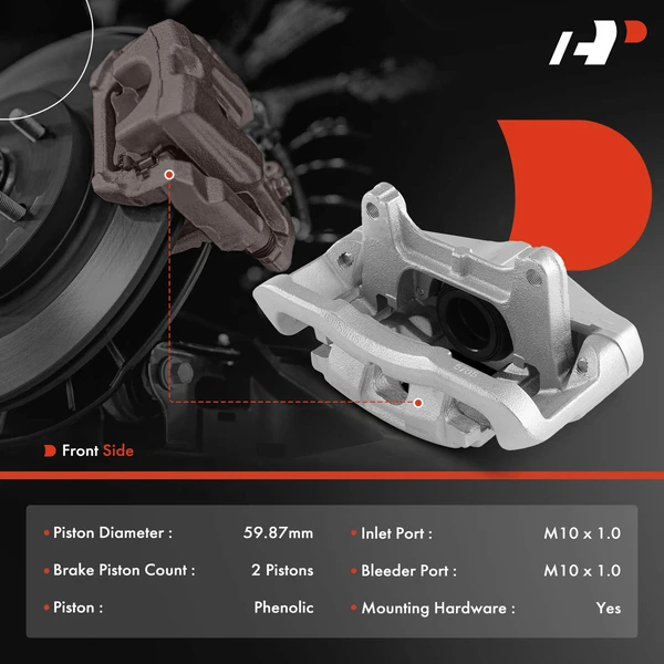 2-PC Brake Caliper, Front Driver & Passenger, 1-Piston, A-Premium APBC4299