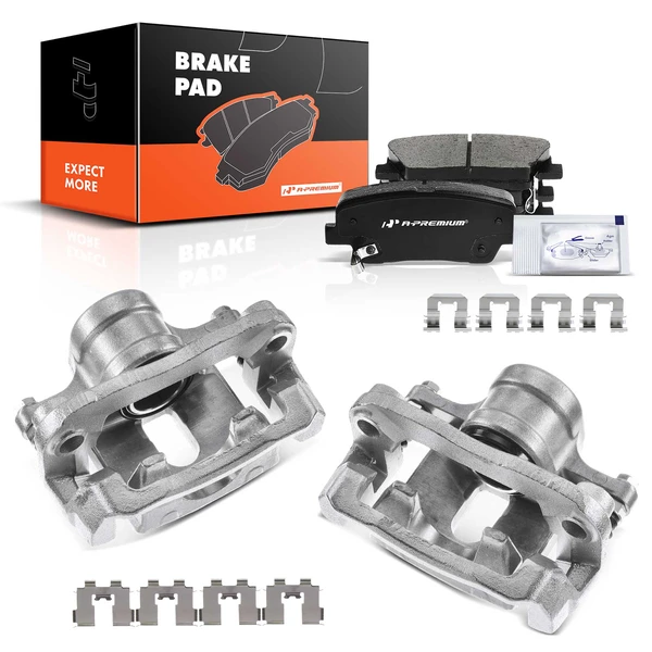 6-PC Brake Caliper + Brake Pad, Rear Driver & Passenger, 1-Piston, A-Premium APBC3939