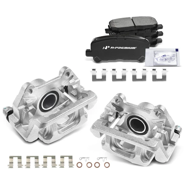 6-PC Brake Caliper + Brake Pad, Rear Driver & Passenger, 1-Piston, A-Premium APBC3740