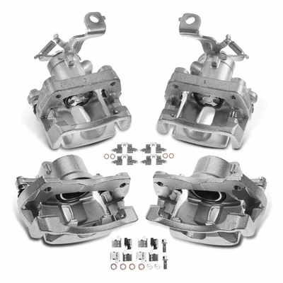 4 Pcs Front & Rear Brake Calipers with Bracket