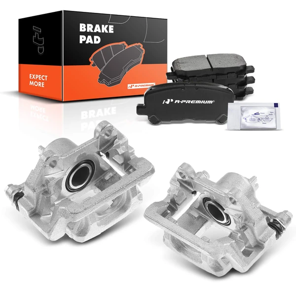 6-PC Brake Caliper + Brake Pad, Rear Driver & Passenger, 1-Piston, A-Premium APBC3743