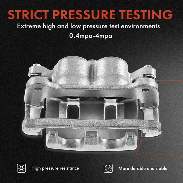 12-PC Brake Caliper + Brake Pad, Front & Rear, 2-Piston (Front); 1-Piston (Rear), A-Premium APBC3655