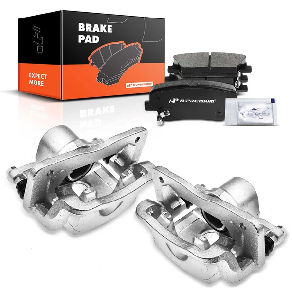6-PC Brake Caliper + Brake Pad, Rear Driver & Passenger, 1-Piston, A-Premium APBC3746