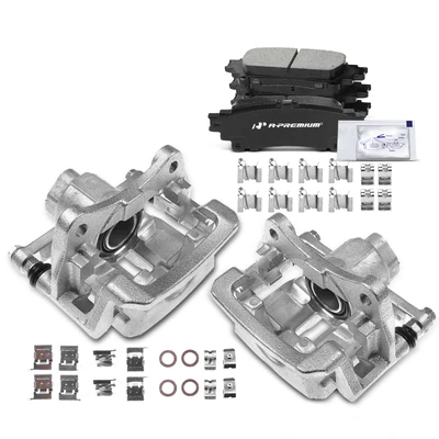 6 Pcs Rear Brake Calipers & Ceramic Brake Pads