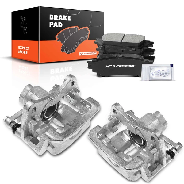 6-PC Brake Caliper + Brake Pad, Rear Driver & Passenger, 1-Piston, A-Premium APBC3747