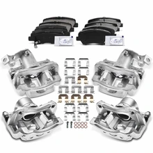 12 Pcs Front & Rear Brake Calipers & Ceramic Brake Pads for 2011-2016 Hyundai Elantra