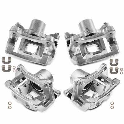 4 Pcs Front & Rear Brake Calipers with Bracket