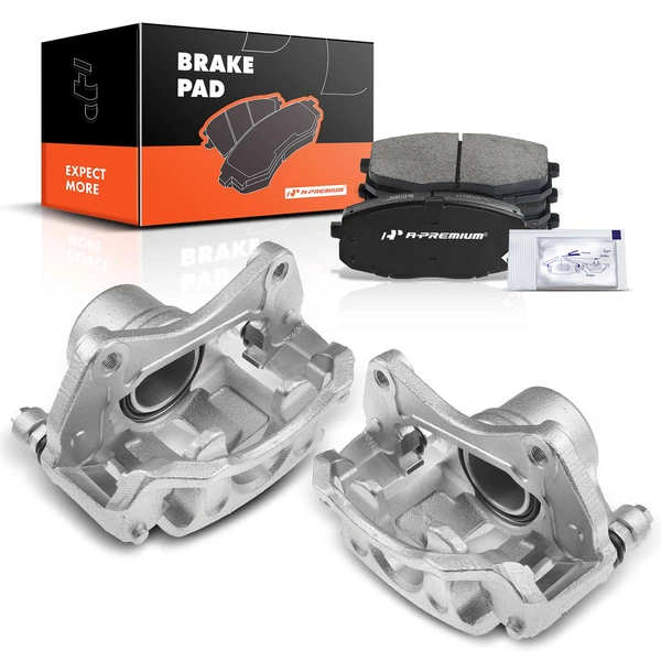 6-PC Brake Caliper + Brake Pad, Front Driver & Passenger, 1-Piston, A-Premium APBC3749