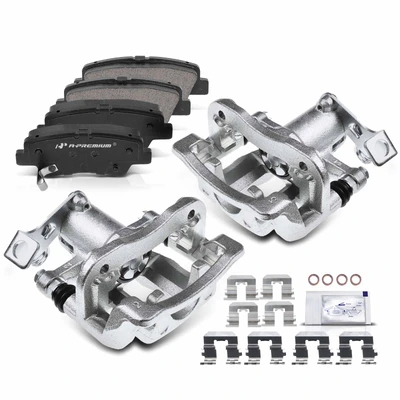 6 Pcs Rear Brake Calipers & Ceramic Brake Pads
