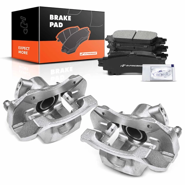 6-PC Brake Caliper + Brake Pad, Rear Driver & Passenger, 1-Piston, A-Premium APBC3753