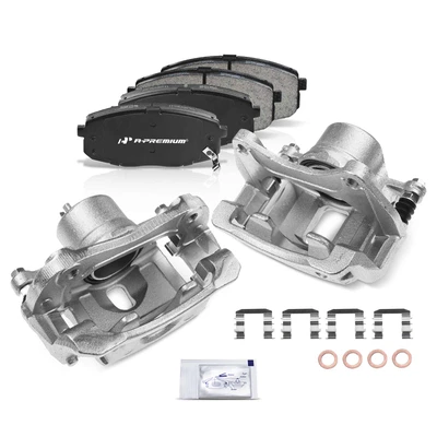 6 Pcs Front Brake Calipers & Ceramic Brake Pads