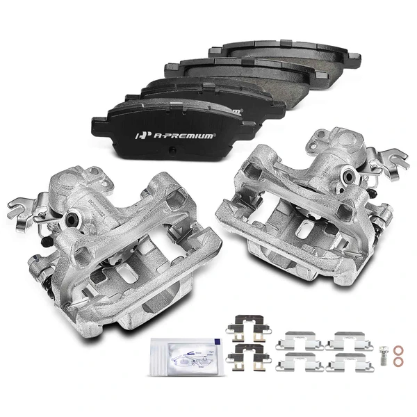6-PC Brake Caliper + Brake Pad, Rear Driver & Passenger, 1-Piston, A-Premium APBC3665