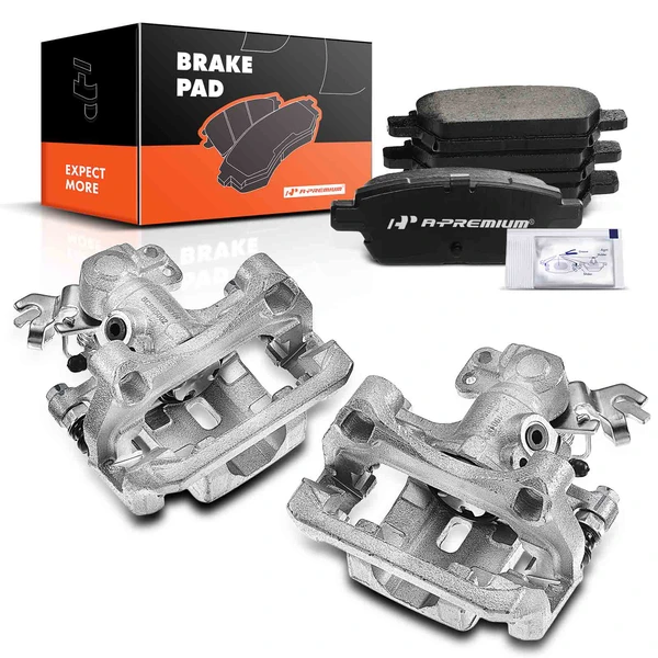 6-PC Brake Caliper + Brake Pad, Rear Driver & Passenger, 1-Piston, A-Premium APBC3665