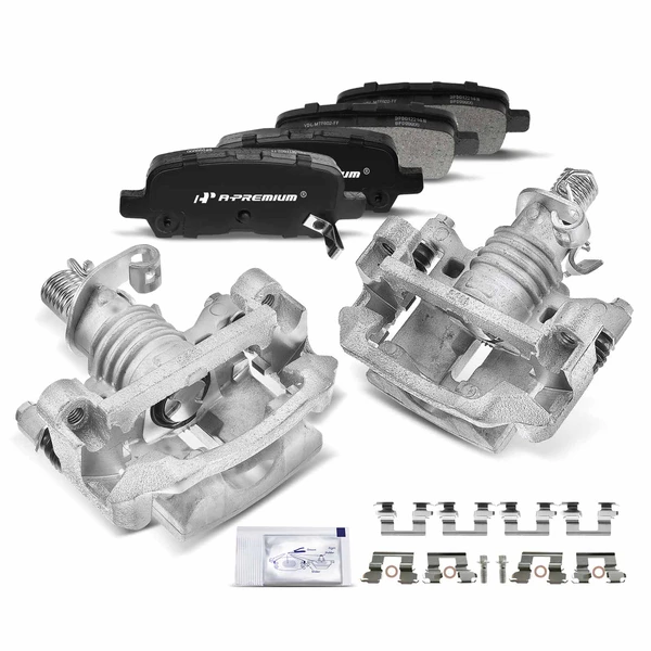 6-PC Brake Caliper + Brake Pad, Rear Driver & Passenger, 1-Piston, A-Premium APBC3666
