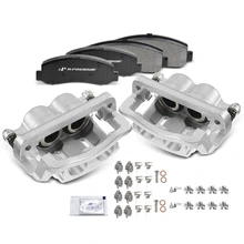 6 Pcs Front Brake Calipers & Ceramic Brake Pads for 2005-2012 Ford F-250 Super Duty