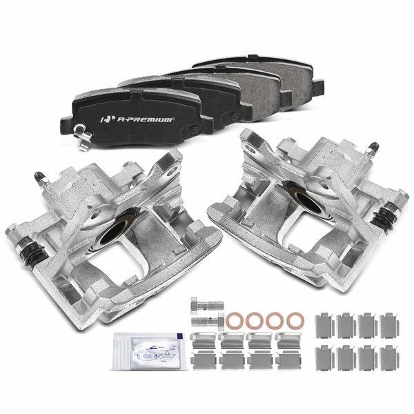 6-PC Brake Caliper + Brake Pad, Rear Driver & Passenger, 1-Piston, A-Premium APBC3668