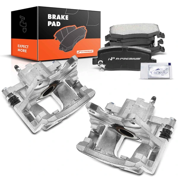 6-PC Brake Caliper + Brake Pad, Rear Driver & Passenger, 1-Piston, A-Premium APBC3668