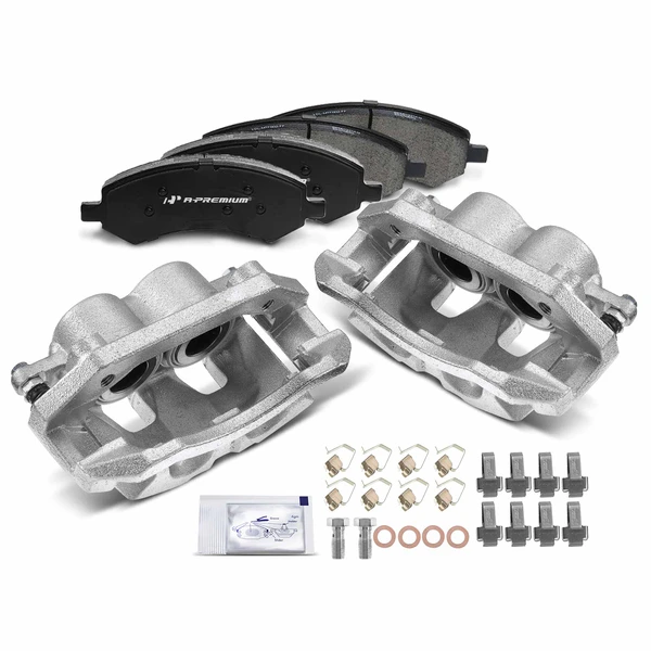 6 Pcs Front Brake Calipers & Ceramic Brake Pads for 2009-2010 Dodge Ram 1500