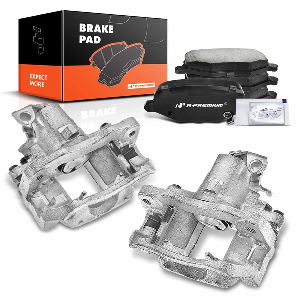 6-PC Brake Caliper + Brake Pad, Rear Driver & Passenger, 1-Piston, A-Premium APBC3659