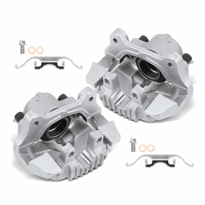 2 Pcs Front Brake Calipers with Bracket