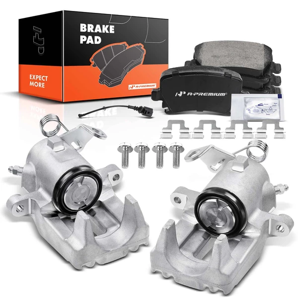 2005 Volkswagen Jetta 6-Pc Brake Caliper and Pad Kit Rear Driver & Passenger 1-Piston A-Premium APBC3681