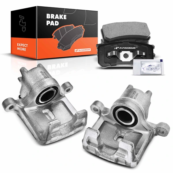 6-PC Brake Caliper + Brake Pad, Rear Driver & Passenger, 1-Piston, A-Premium APBC3682