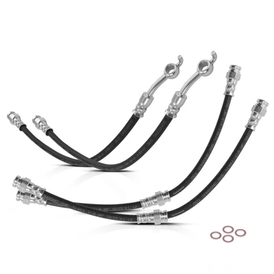 4 Pcs Front & Rear Brake Hydraulic Hose