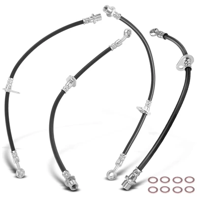 4 Pcs Front & Rear Brake Hydraulic Hose