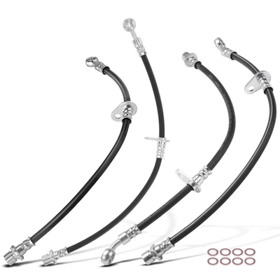 4 Pcs Front & Rear Brake Hydraulic Hose