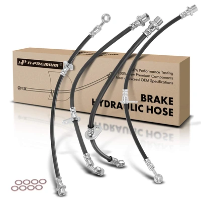 4 Pcs Front & Rear Brake Hydraulic Hose