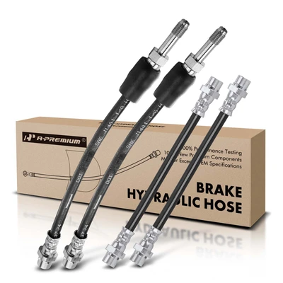 4 Pcs Rear Inner & Outer Brake Hydraulic Hose