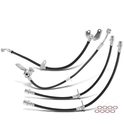 4 Pcs Front & Rear Brake Hydraulic Hose