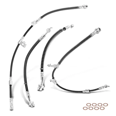 4 Pcs Front & Rear Brake Hydraulic Hose