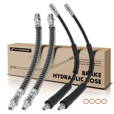 4 Pcs Front & Rear Brake Hydraulic Hose